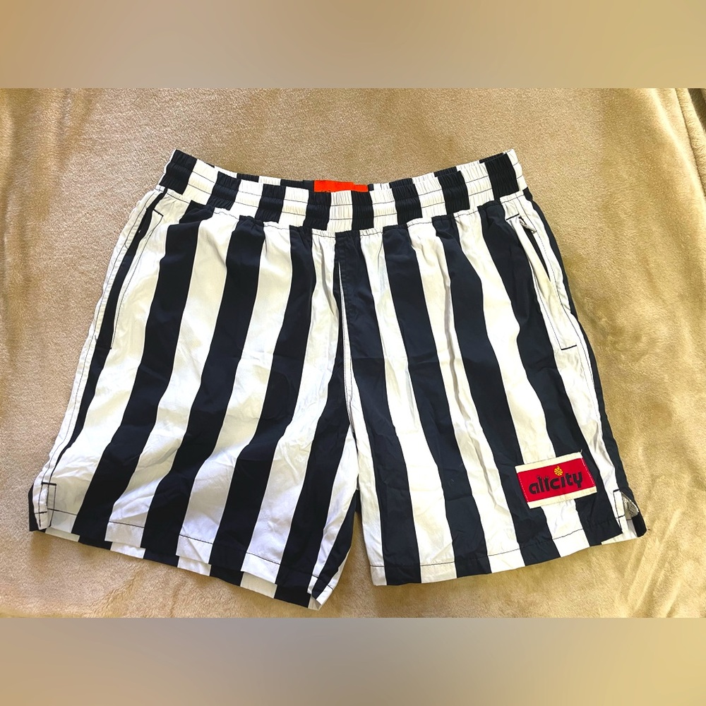 ALL CITY BY JUST DON Black/ White Shorts. SHOOTING SHORTS IN FOOTY SNIPER/WHITE